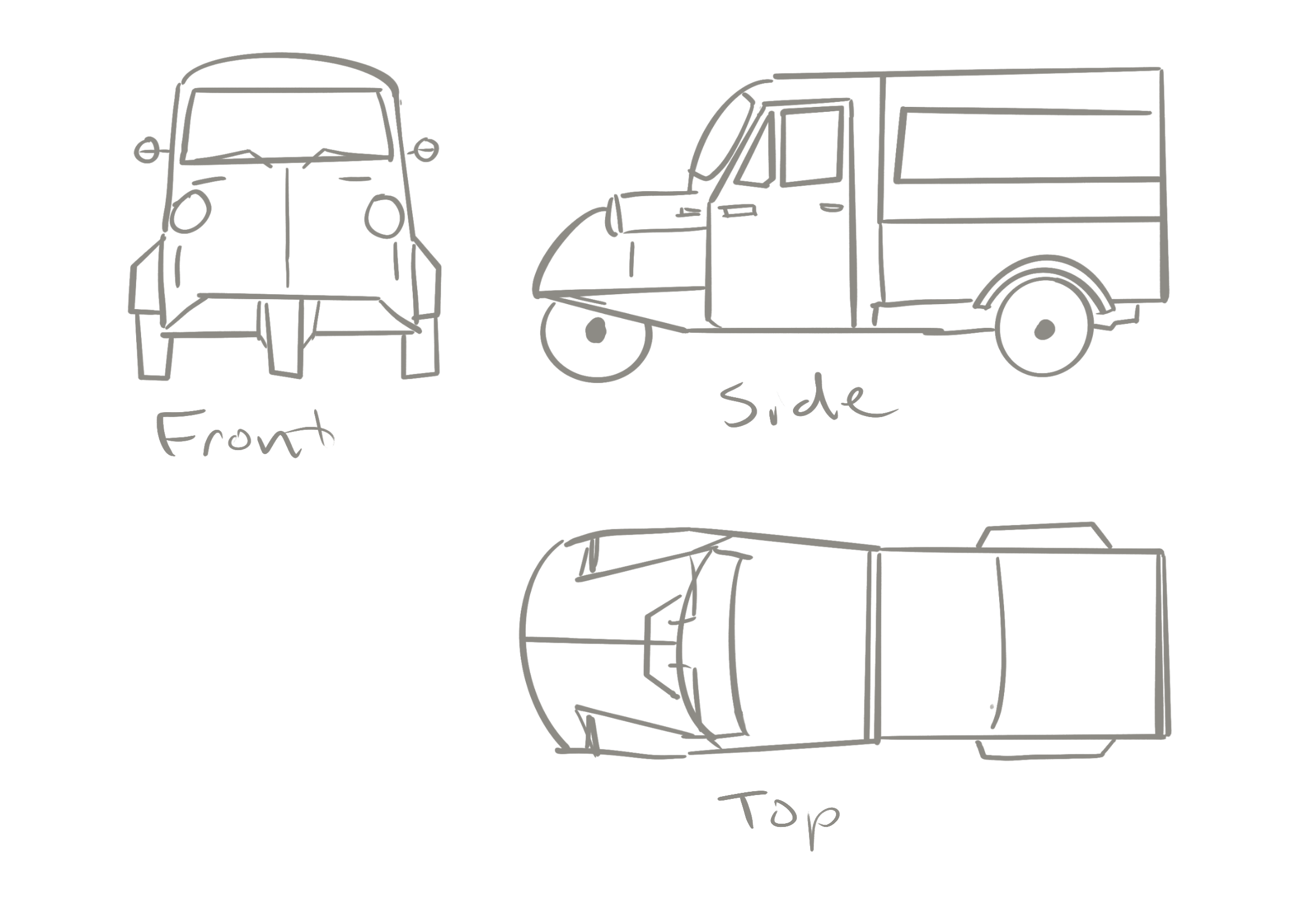 CAD design rendering of a car showing the visualization process