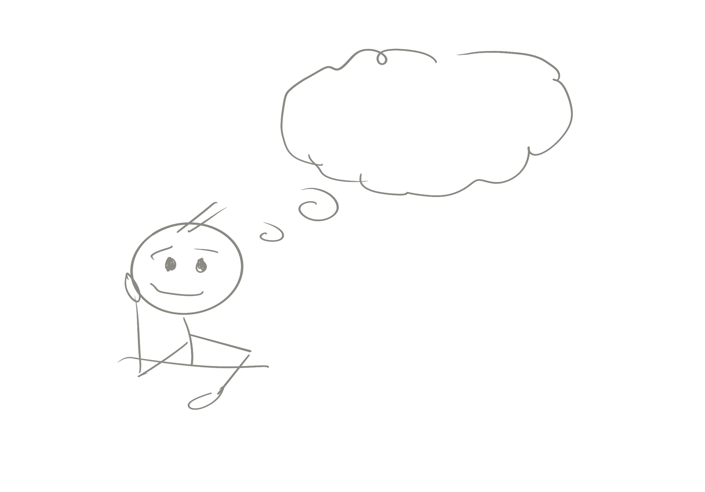 Concept sketch of a three-wheeled car representing the spark of an idea